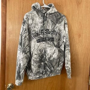 Mens cabelas snow camo hoodie